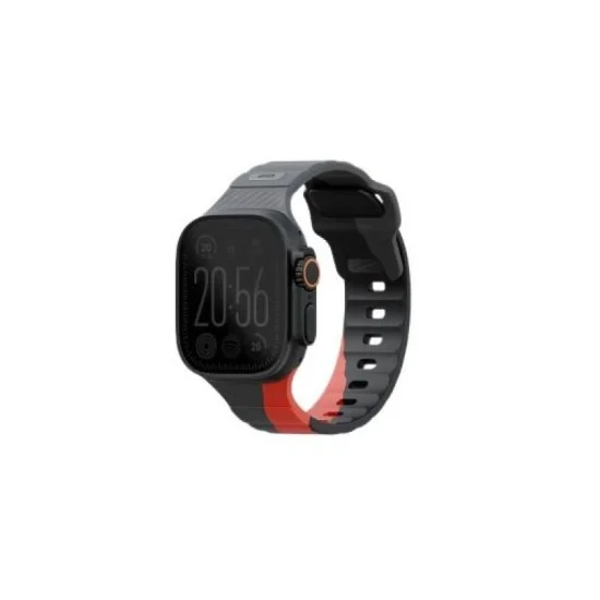 Uniq Stride De Fkm Rubber Apple Watch Strap 49/46/45/44Mm - Charcoal (Charcoal/Rosso Red)